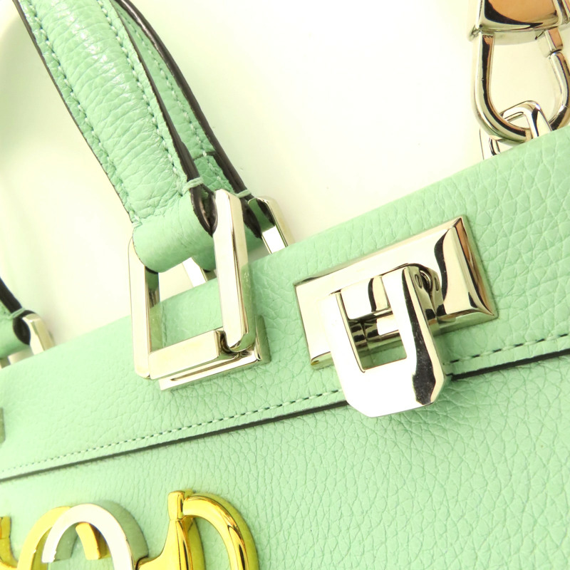 GUCCI 牛皮皮革Shoulder Bag銀扣手挽肩背兩用袋-16