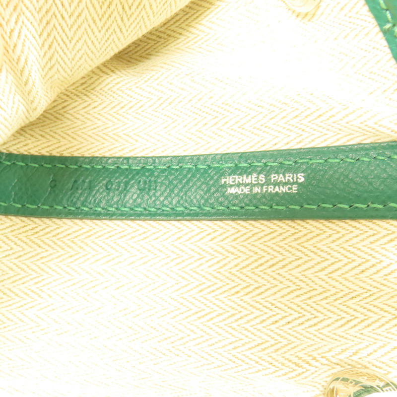 HERMES Epsom皮革Garden Party PM銀扣手挽袋Cactus-5