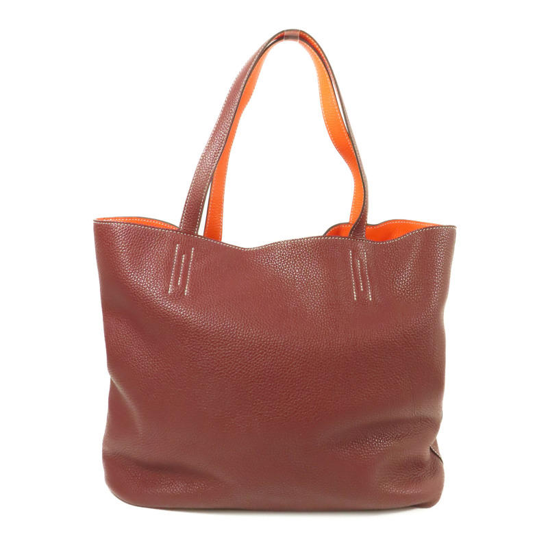 HERMES Clemence皮革Double Sens 35肩背袋Rubis-0
