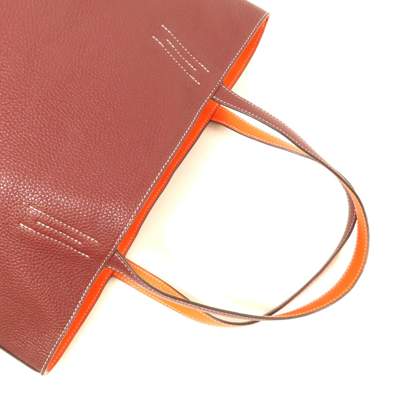 HERMES Clemence皮革Double Sens 35肩背袋Rubis-7