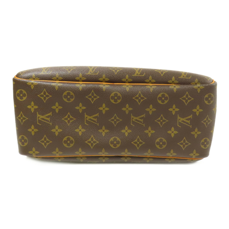 LOUIS VUITTON Monogram Deauville金扣手挽袋棕色-3