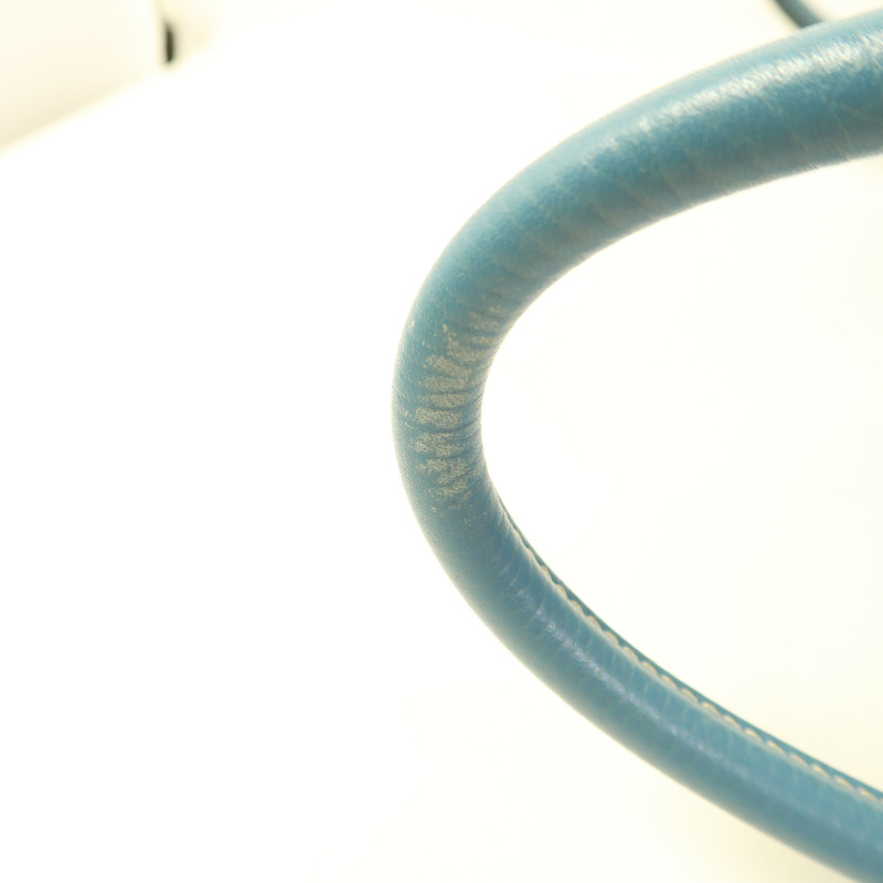 HERMES Clemence皮革Lindy 30銀扣手挽肩背兩用袋Bleu Jean-16