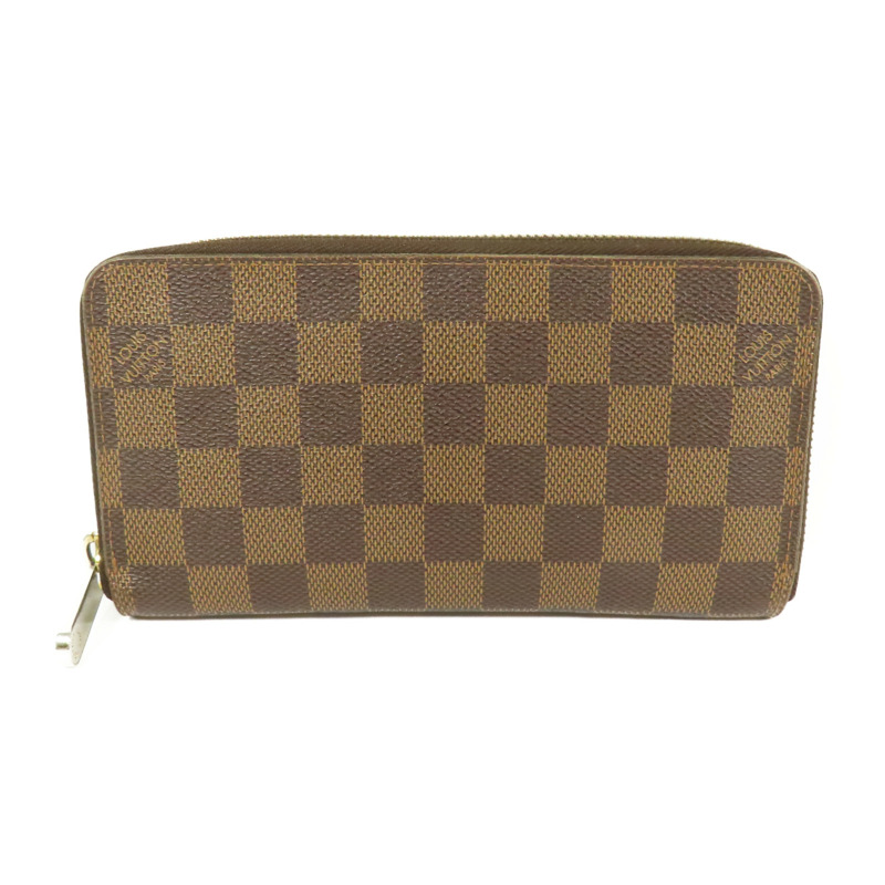 LOUIS VUITTON Damier Zippy Wallet金扣長錢包-0