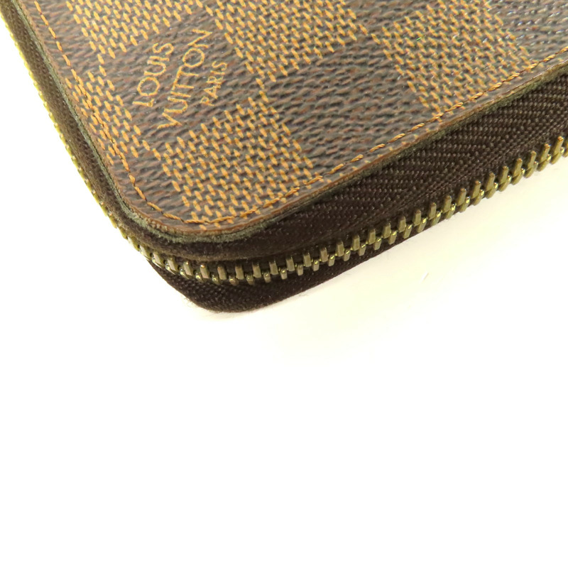 LOUIS VUITTON Damier Zippy Wallet金扣長錢包-10
