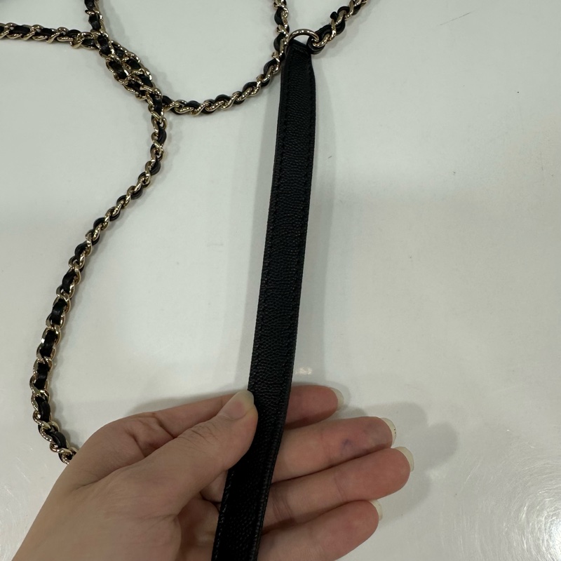 Chanel As2215 黑荔枝皮蜥蜴壓紋金釦斜背包 mini coco handle 20-39