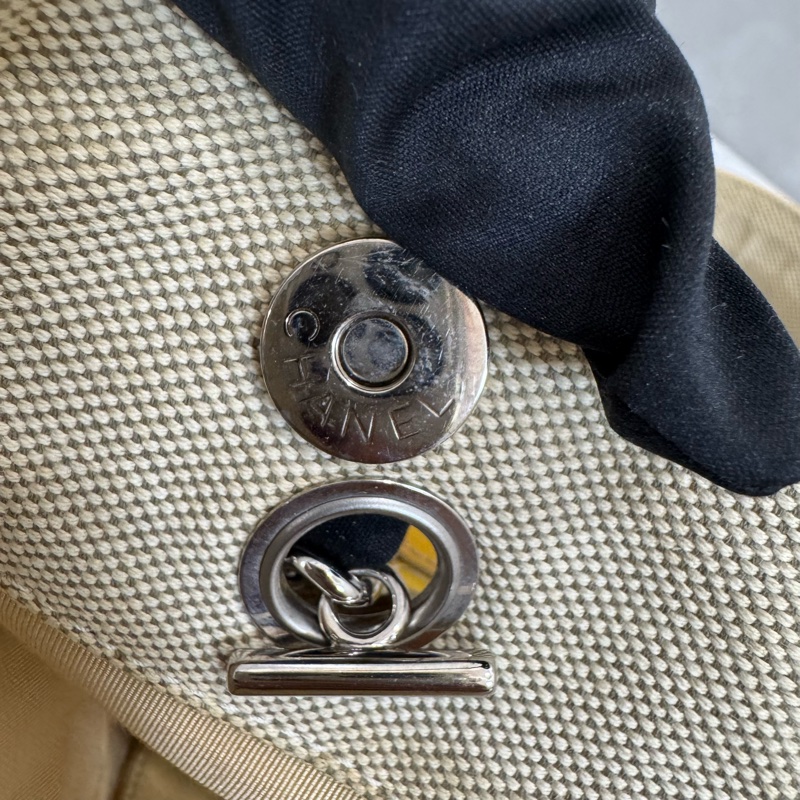 CHANEL No.5 Camellia 系列黃皮革山茶花帆布托特包-22