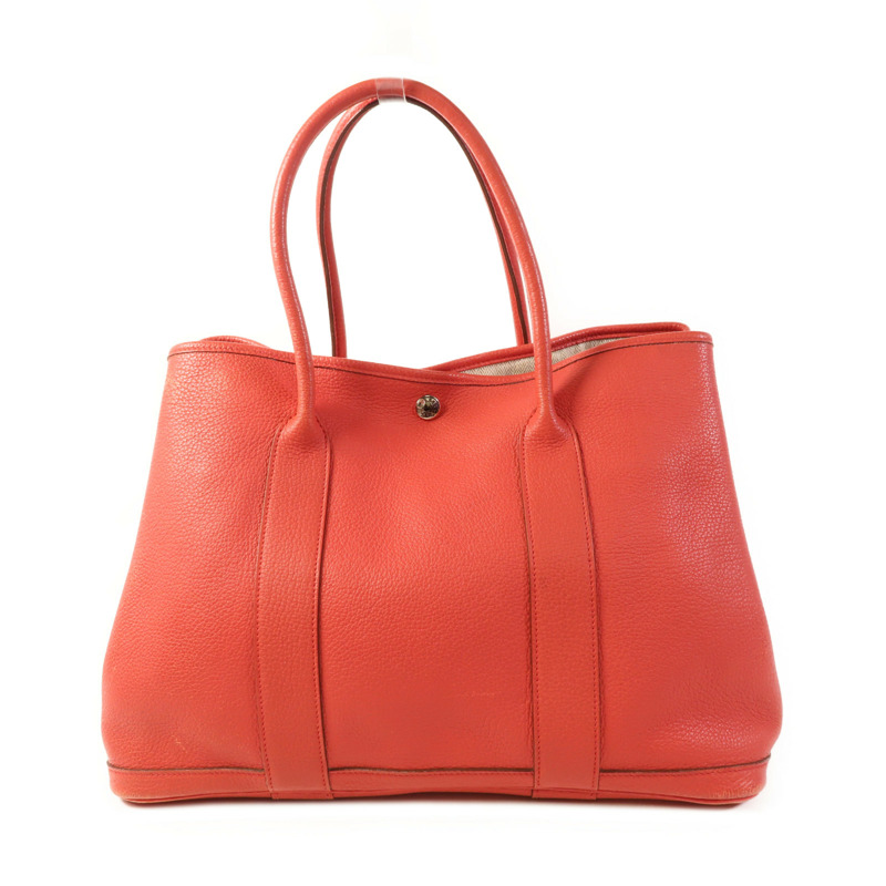 HERMES Negonda皮革Garden Party PM銀扣手挽袋Bougainvillier-1