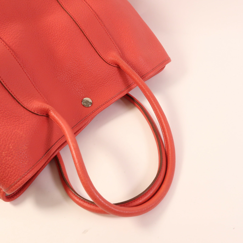 HERMES Negonda皮革Garden Party PM銀扣手挽袋Bougainvillier-5