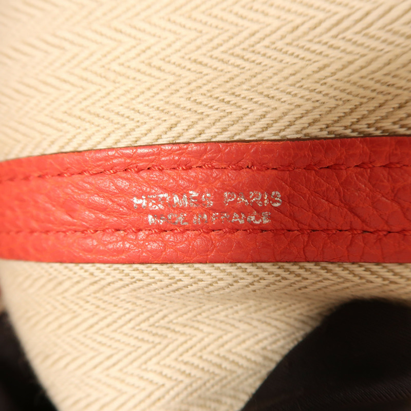 HERMES Negonda皮革Garden Party PM銀扣手挽袋Bougainvillier-6
