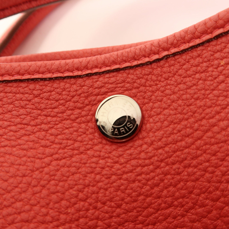 HERMES Negonda皮革Garden Party PM銀扣手挽袋Bougainvillier-8