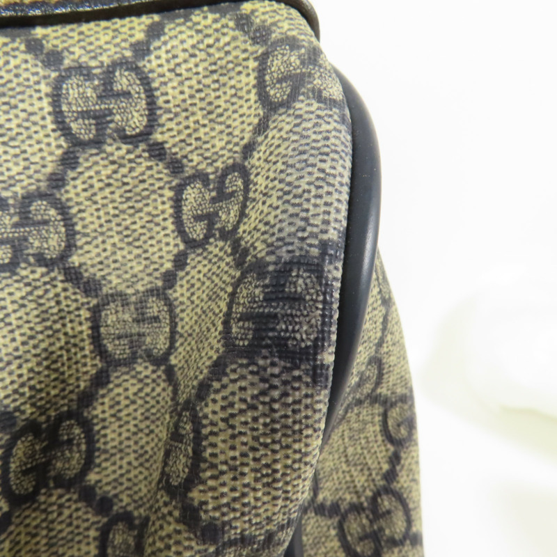 GUCCI 塗層帆布Boston Bag銀扣手挽袋-15