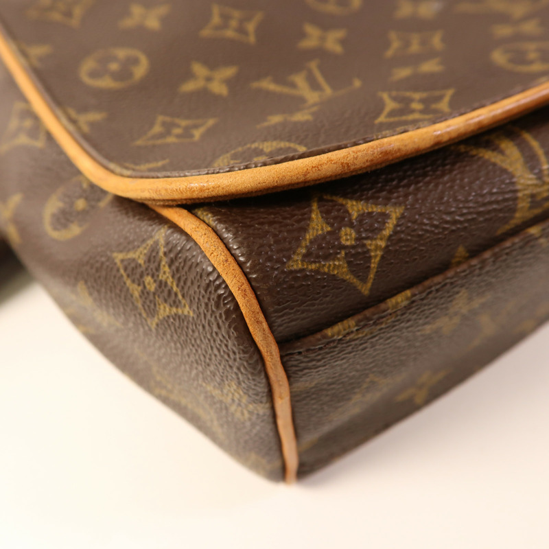 LOUIS VUITTON Monogram Abbesses金扣肩背袋棕色-11