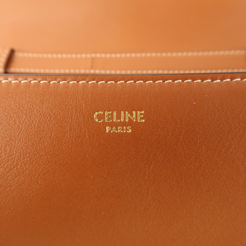 CELINE 牛皮皮革Shoulder Bag金扣肩背袋-6