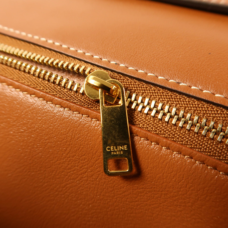 CELINE 牛皮皮革Shoulder Bag金扣肩背袋-9