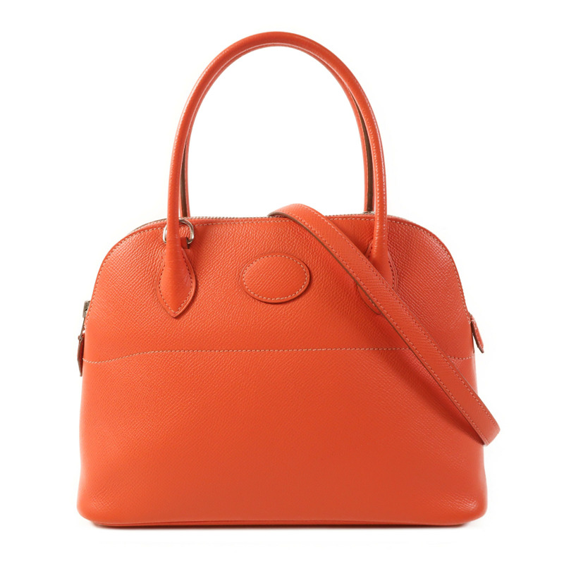 HERMES Epsom皮革Bolide 27銀扣手挽肩背兩用袋T5 Rose Jaipur-0