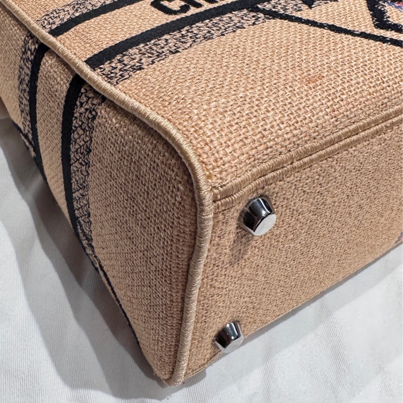 Dior迪奧 刺繡拉菲草編織黛妃包-9