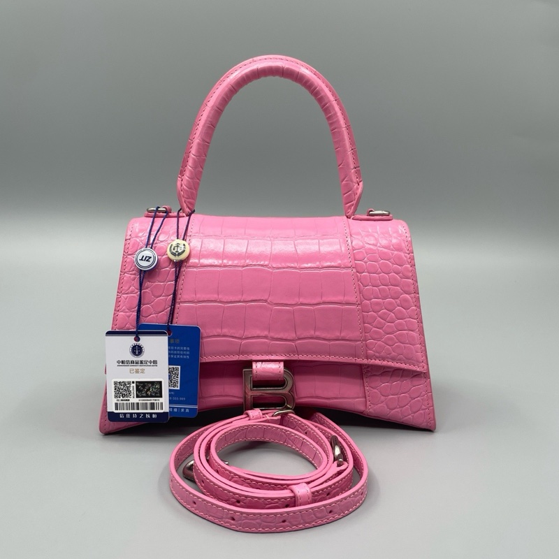 Balenciaga 巴黎世家鱷魚壓紋沙漏S號手提斜背包-0