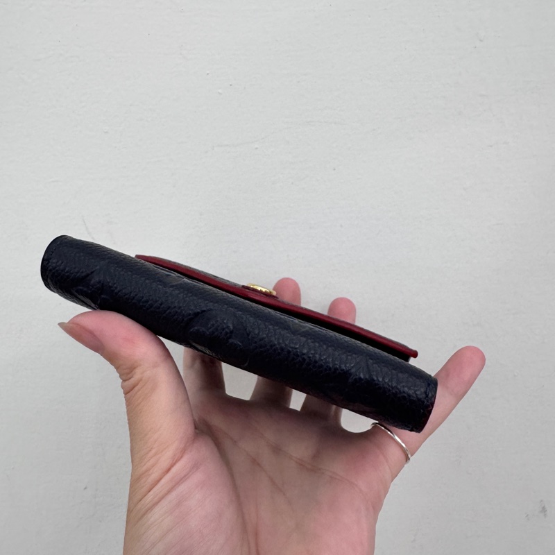 LV Victorine 海軍藍牛皮三折短夾 晶片款 近全新-5