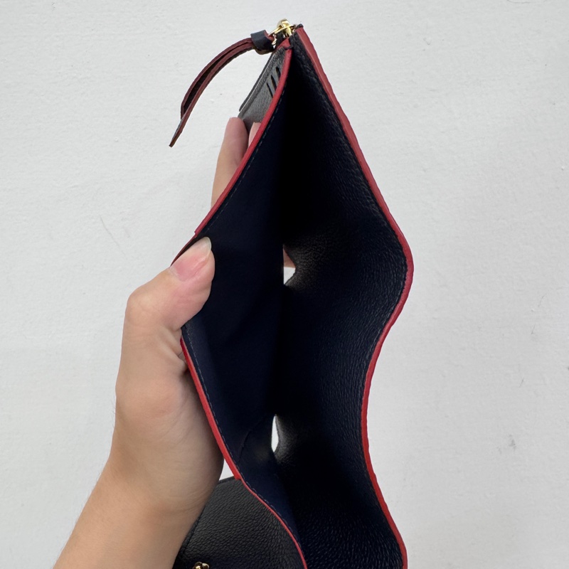 LV Victorine 海軍藍牛皮三折短夾 晶片款 近全新-7
