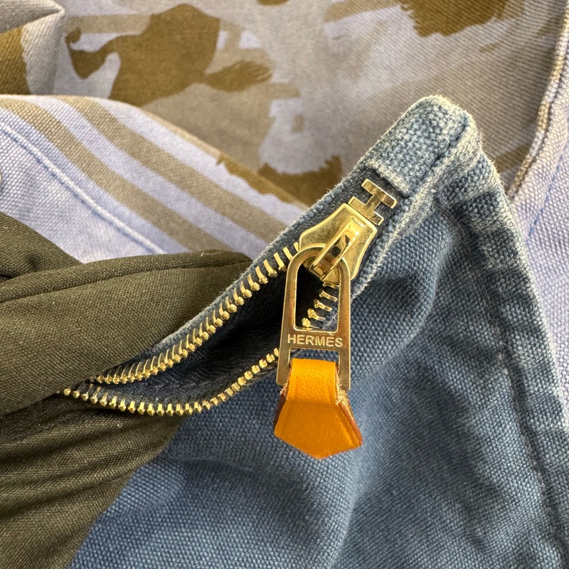 Hermès Cavalcadour Étriers 藍色馬圖帆布托特包-12