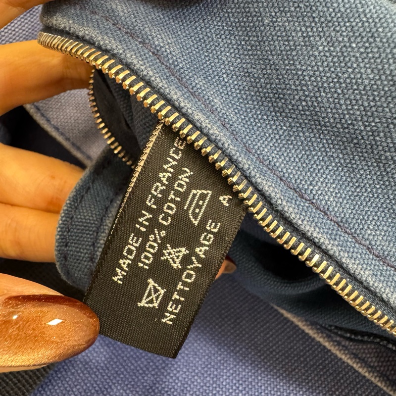 Hermès Cavalcadour Étriers 藍色馬圖帆布托特包-14