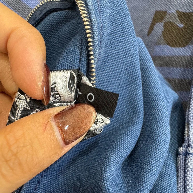 Hermès Cavalcadour Étriers 藍色馬圖帆布托特包-15