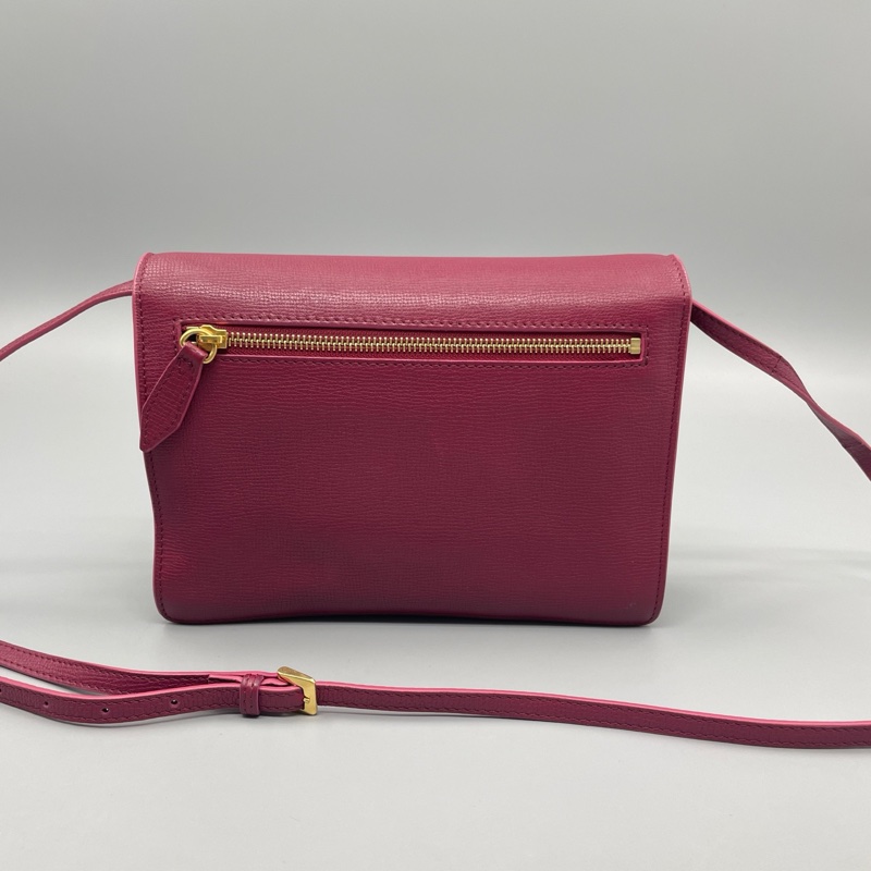 Burberry巴寶莉格紋帆布拼皮信封肩背斜背包-1