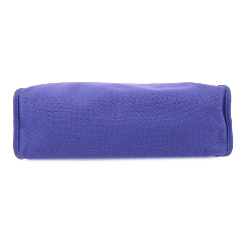 HERMES 帆布Herbag PM銀扣手挽肩背兩用袋Bleu Electrique-3