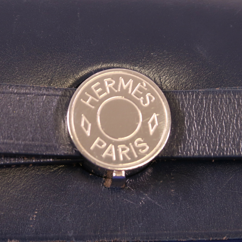 HERMES 帆布Herbag PM銀扣手挽肩背兩用袋Bleu Electrique-7