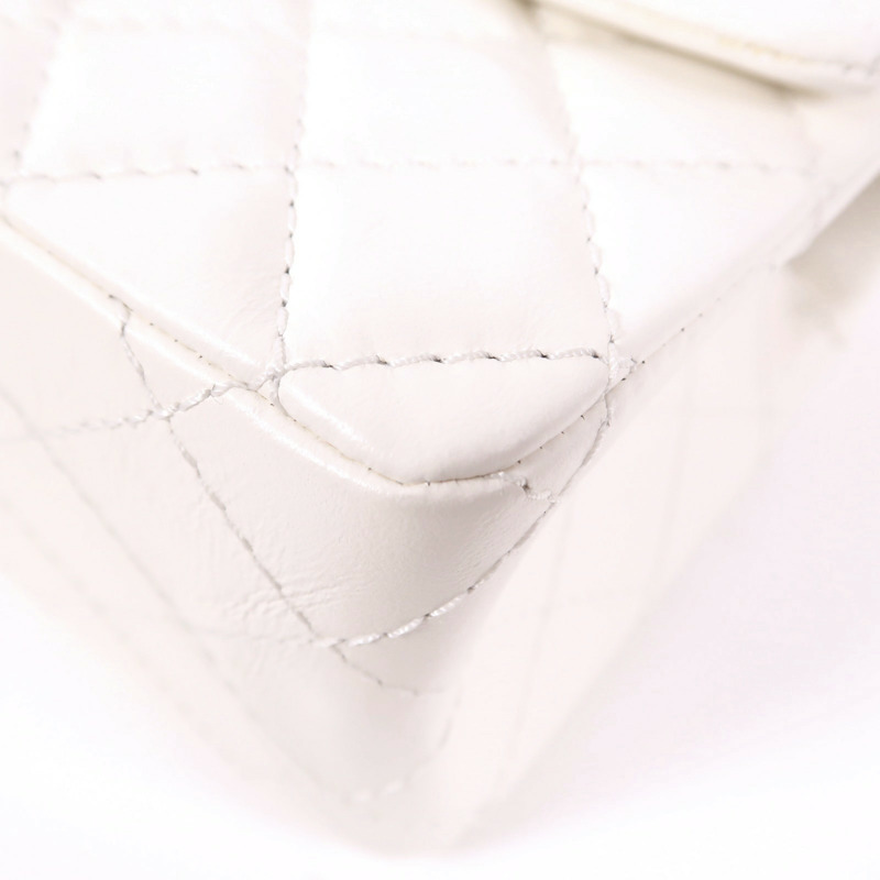 CHANEL 牛皮皮革2.55 20cm Chain Shoulder金扣鏈帶肩背袋-10