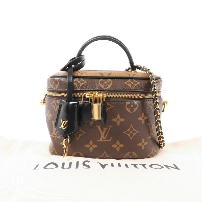 LOUIS VUITTON Monogram Reverse Vanity PM金扣手挽肩背兩用袋-7