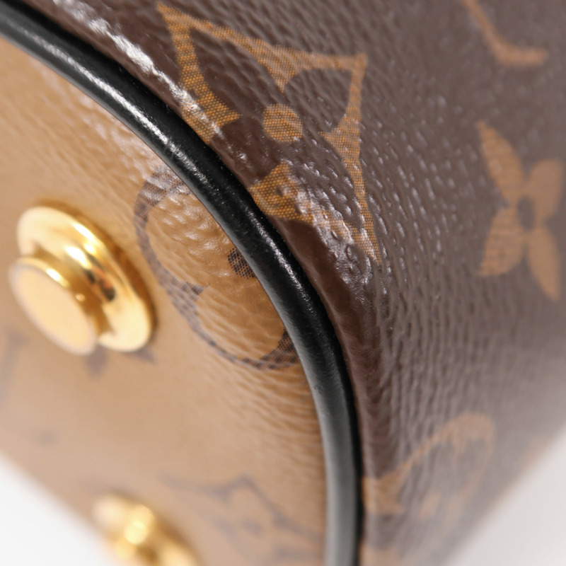 LOUIS VUITTON Monogram Reverse Vanity PM金扣手挽肩背兩用袋-8