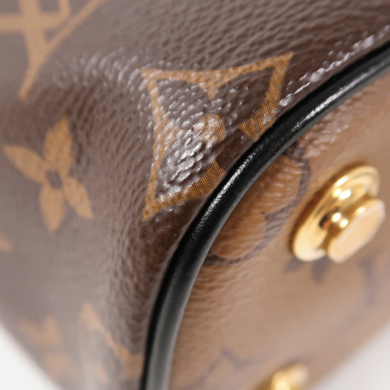 LOUIS VUITTON Monogram Reverse Vanity PM金扣手挽肩背兩用袋-9