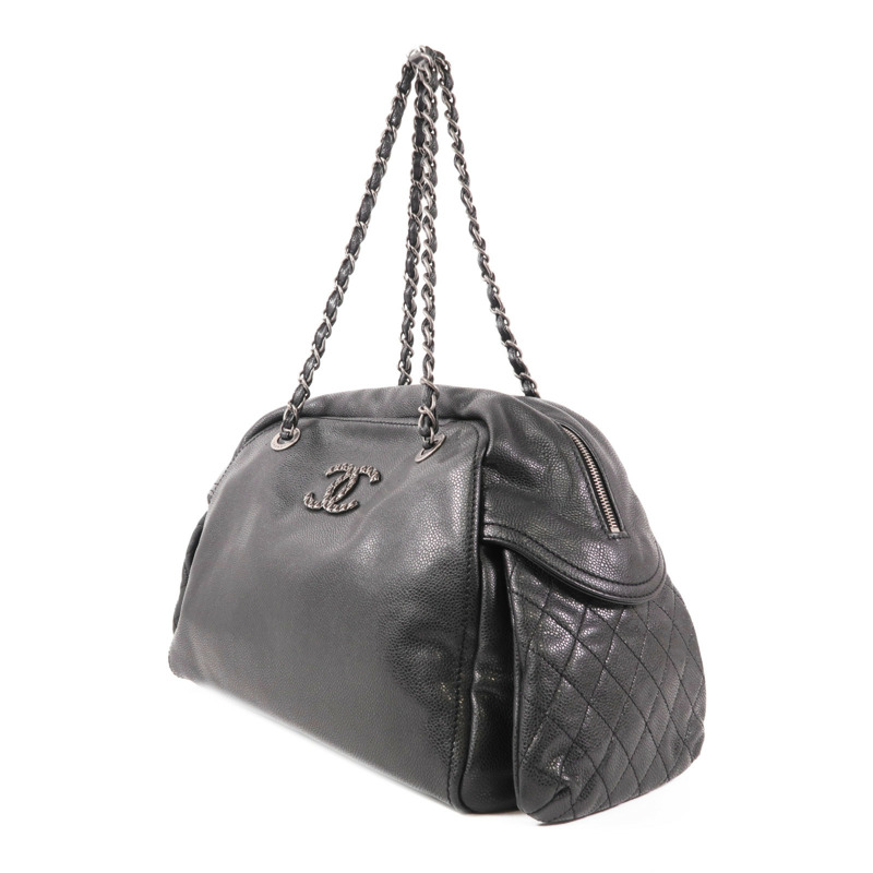CHANEL 牛皮皮革Shoulder Bag銀扣鏈帶肩背袋-2