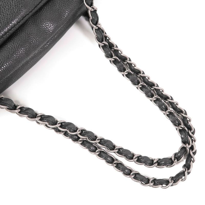 CHANEL 牛皮皮革Shoulder Bag銀扣鏈帶肩背袋-8