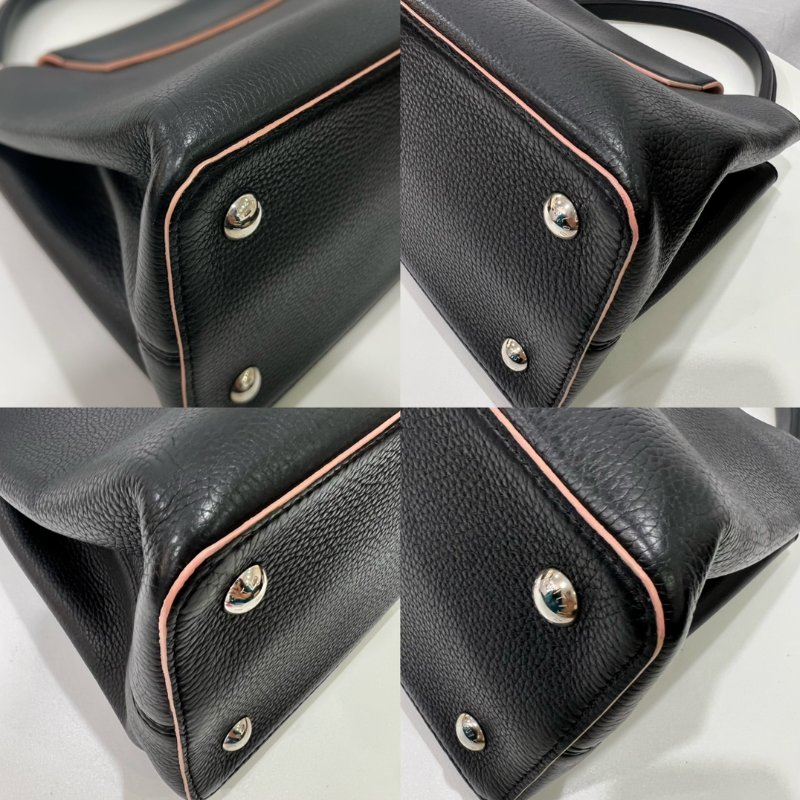 LV M24607 黑拚粉Capucines 大號-9