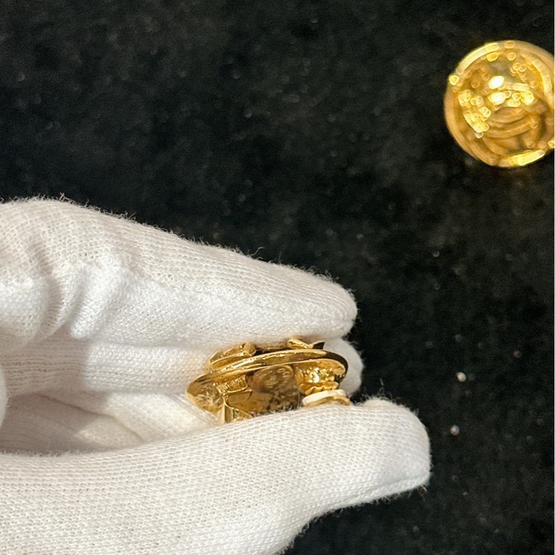 莉亞精品♡ Chanel圓金耳夾 二手美品-6