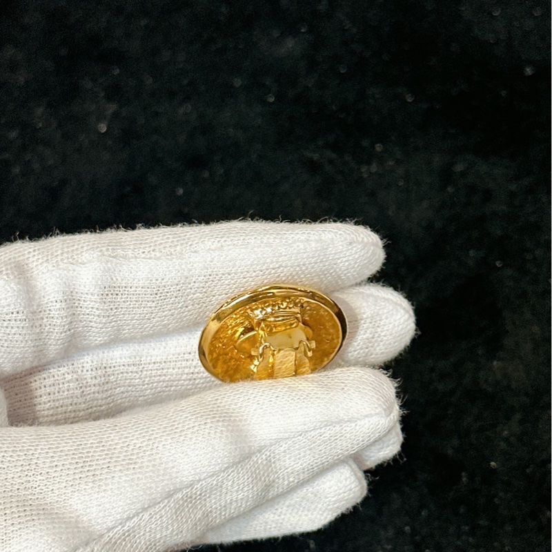 莉亞精品♡ Chanel圓金耳夾 二手美品-11