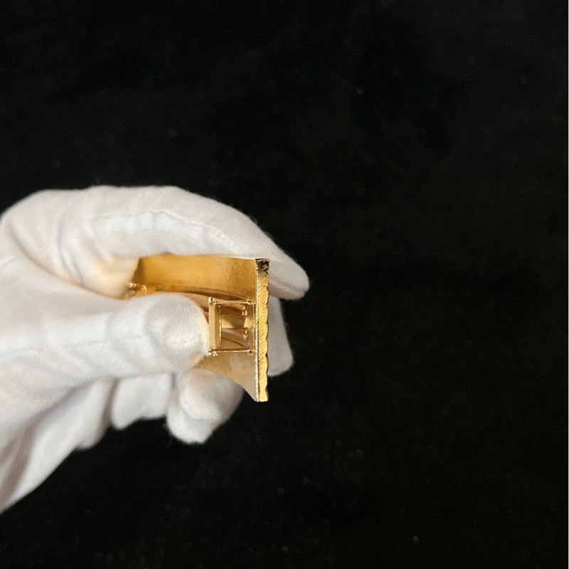 莉亞精品♡Chanel銀logo格紋髮夾 近新美品-8