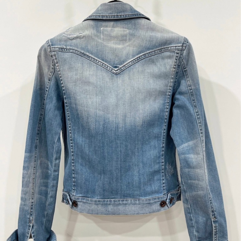 MAX&CO 破舊風刷白牛仔外套-1