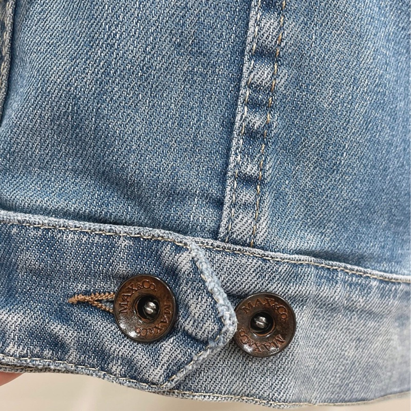 MAX&CO 破舊風刷白牛仔外套-3