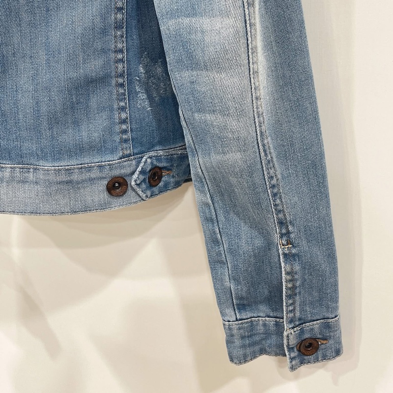 MAX&CO 破舊風刷白牛仔外套-4