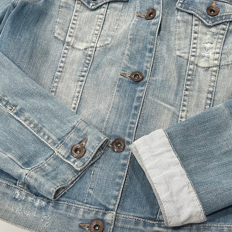 MAX&CO 破舊風刷白牛仔外套-5