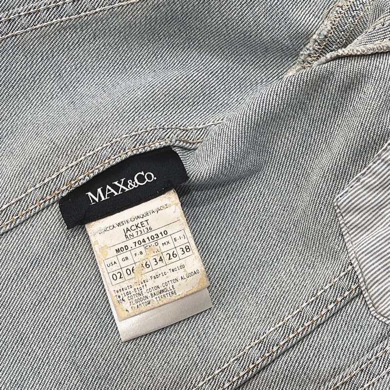 MAX&CO 破舊風刷白牛仔外套-9