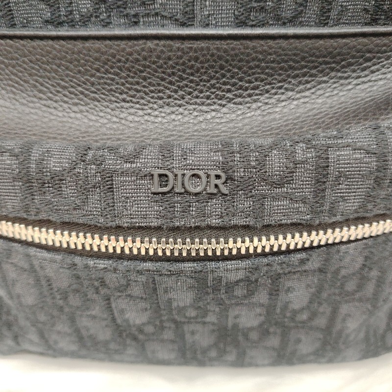 Dior Oblique 雙肩包 黑色 老花 塗層帆布拼牛皮 30 黑標-5