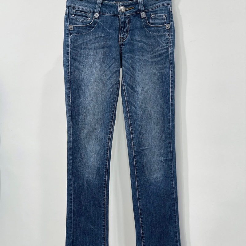 BURBERRY 藍標 復古刷白緊身牛仔褲長褲-0