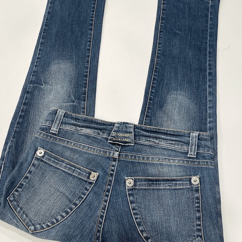 BURBERRY 藍標 復古刷白緊身牛仔褲長褲-6