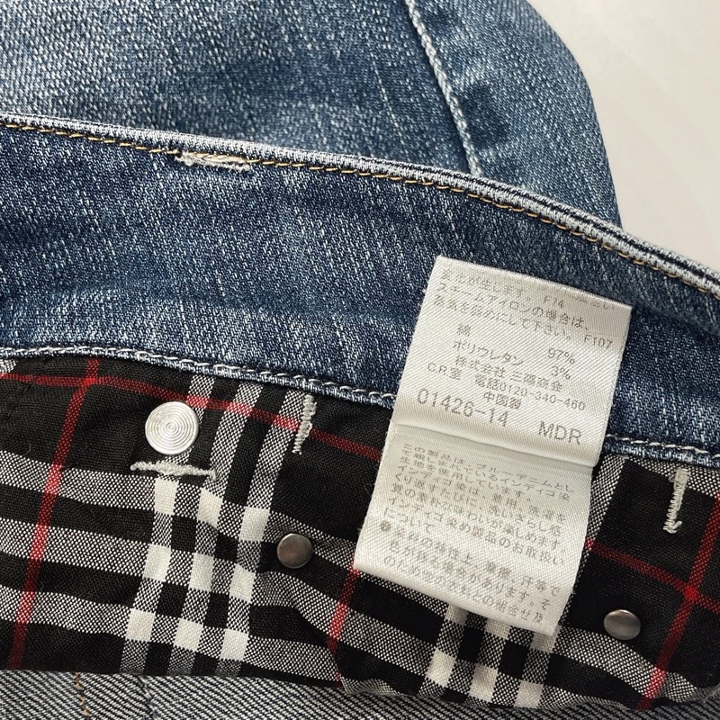 BURBERRY 藍標 復古刷白緊身牛仔褲長褲-9