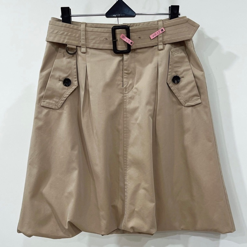 Burberry 黑標 腰帶花苞卡其裙-0