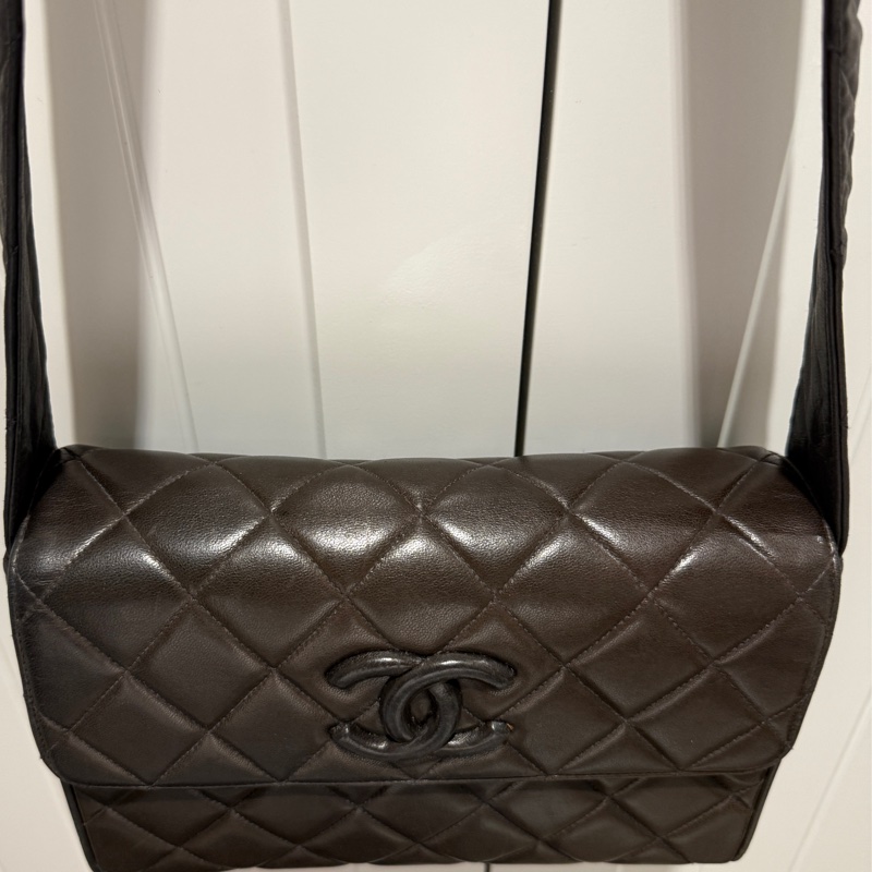 Chanel 香奈兒 vintage 黑武士 相機包/斜背包/肩背包-0